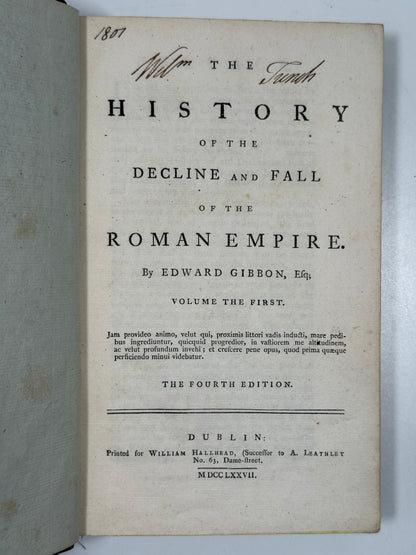 Decline and Fall of the Roman Empire by Edward Gibbon 1777 First Edition Thus