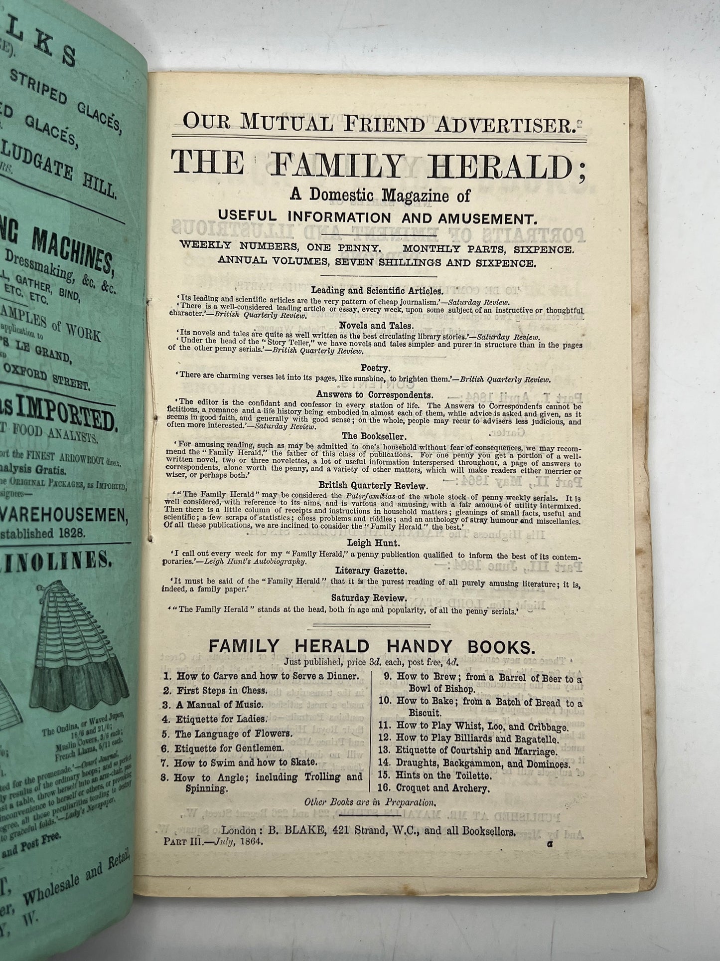 Our Mutual Friend by Charles Dickens 1865 First Edition in Original 19/20 Parts