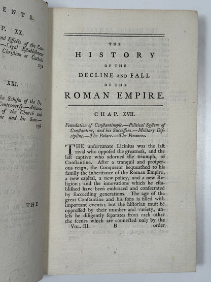 Decline and Fall of the Roman Empire by Edward Gibbon 1777 First Edition Thus