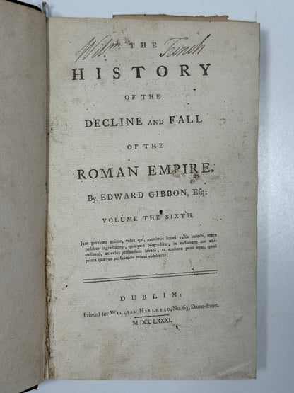 Decline and Fall of the Roman Empire by Edward Gibbon 1777 First Edition Thus