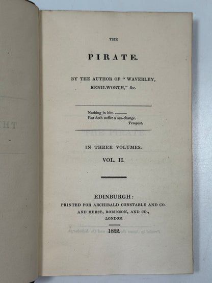 The Pirate by Sir Walter Scott 1822 First Edition