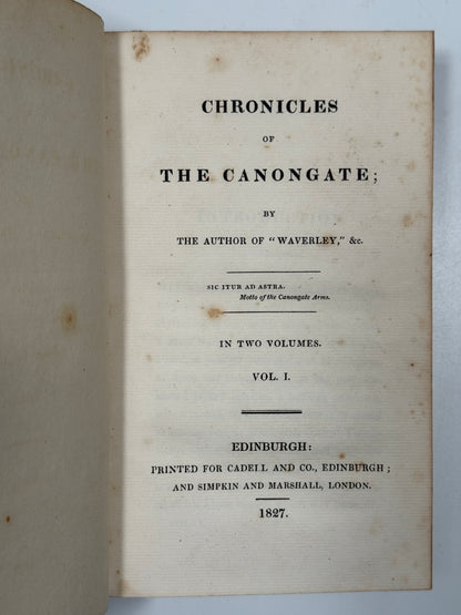 Chronicles of the Canongate by Walter Scott 1827 First Edition