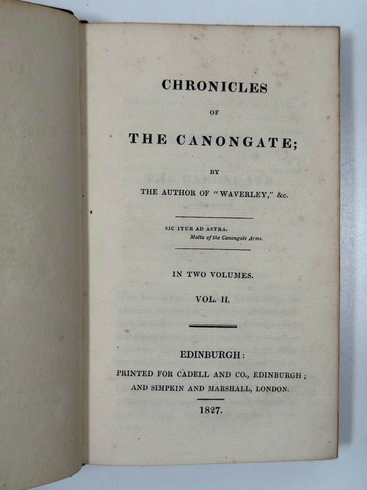 Chronicles of the Canongate by Walter Scott 1827 First Edition