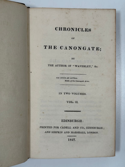Chronicles of the Canongate by Walter Scott 1827 First Edition