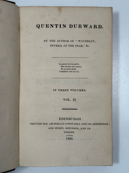 Quentin Durward by Walter Scott 1823 First Edition