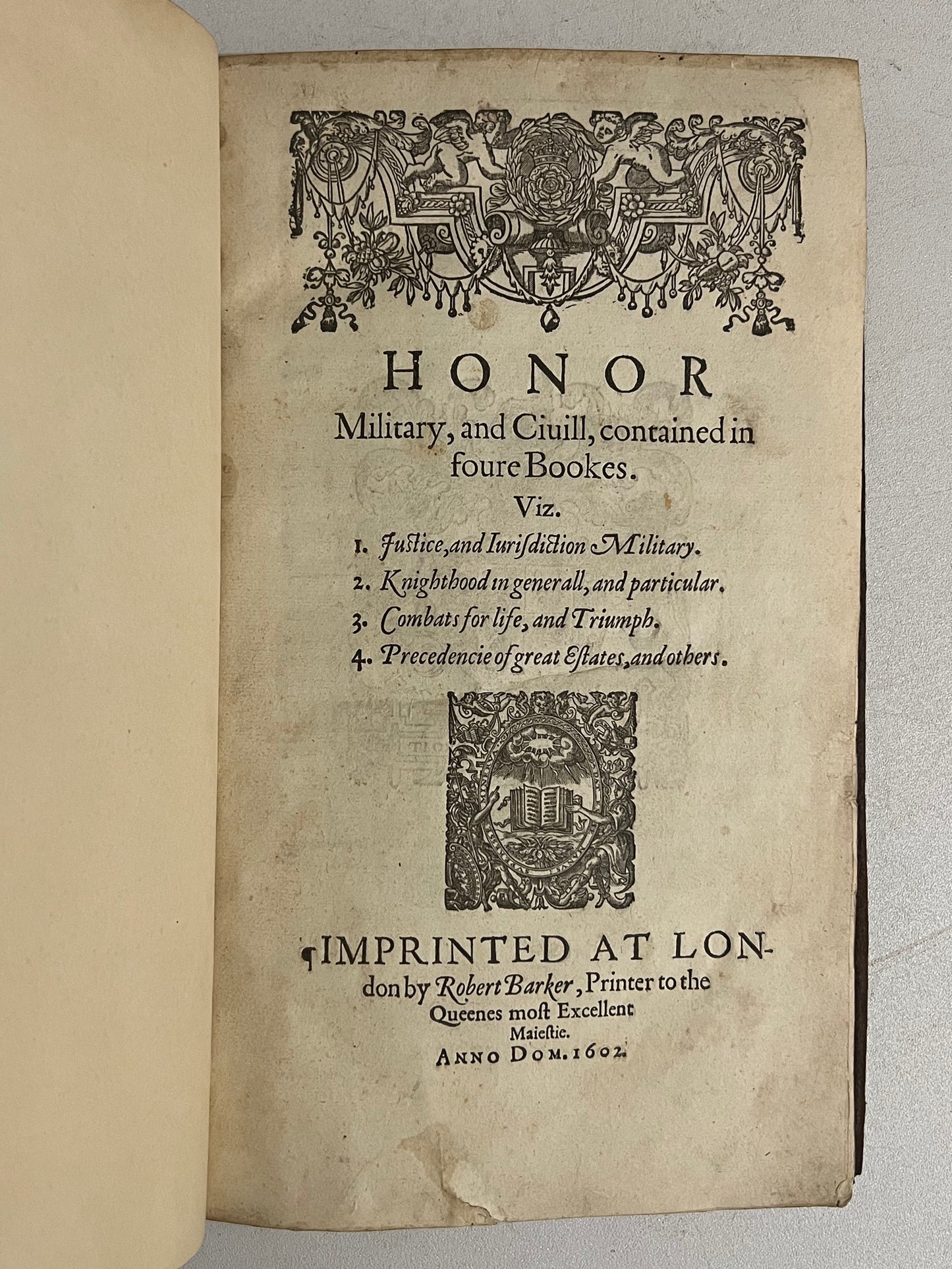 Honor Military and Civill by William Segar 1602 First Edition