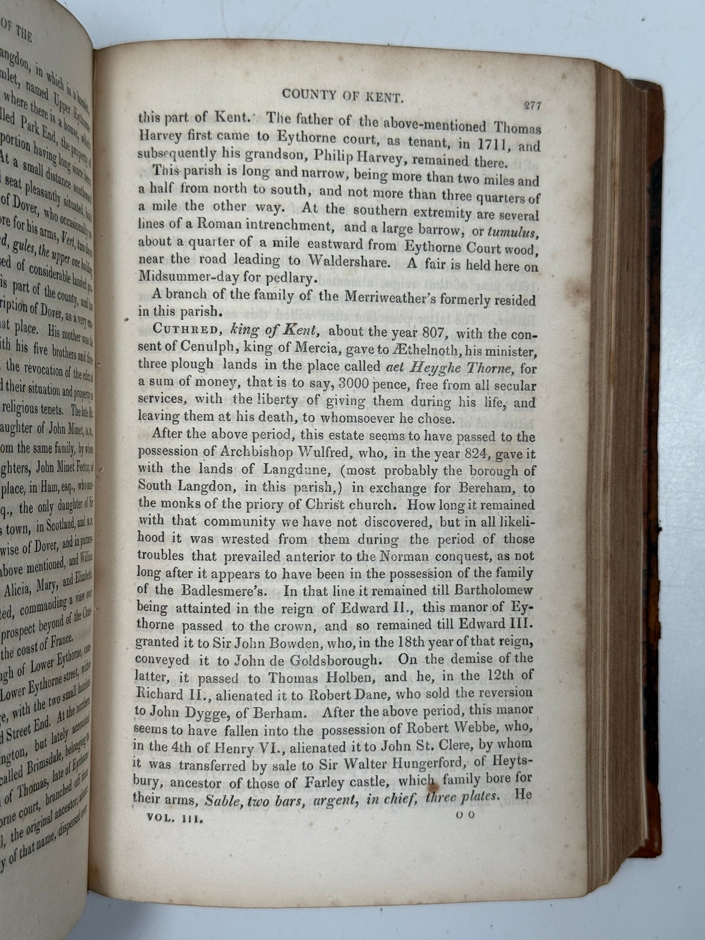 The History of Kent 1828-1830