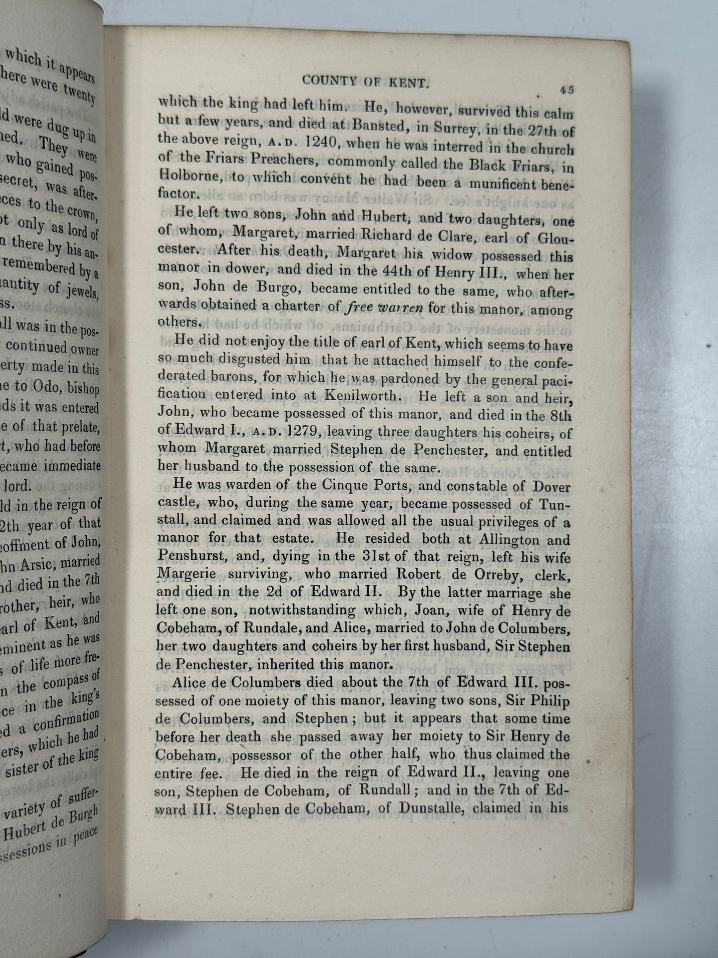 The History of Kent 1828-1830