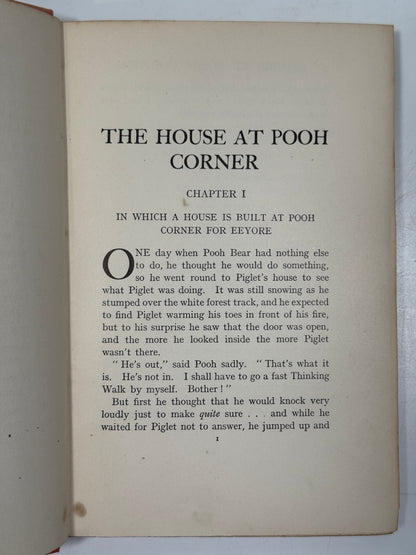 House at Pooh Corner by A.A Milne 1928 First Edition First Impression with Dust Jacket