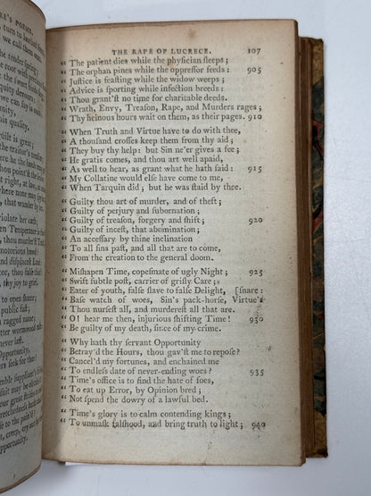 Shakespeare’s Sonnets 1790-1800 and Poetical Works