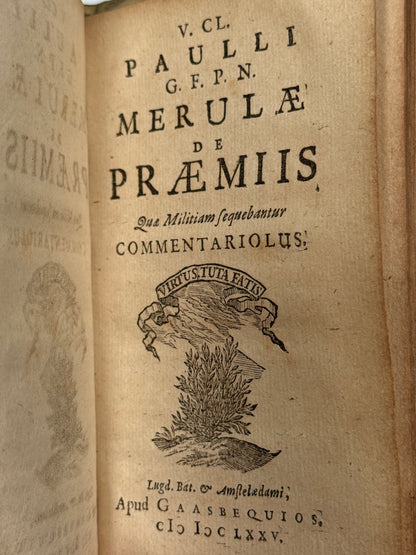 Ancient Rome Military History 1675 Paul Merula Presentation Copy