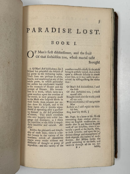 Paradise Lost by John Milton 1770 Thomas Newton Edition