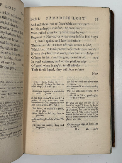 Paradise Lost by John Milton 1770 Thomas Newton Edition