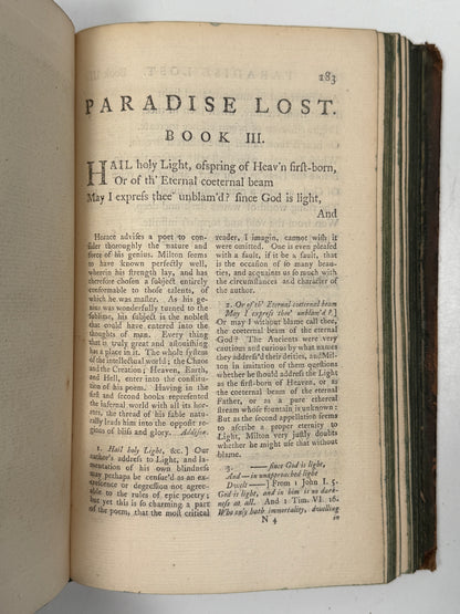 Paradise Lost by John Milton 1770 Thomas Newton Edition
