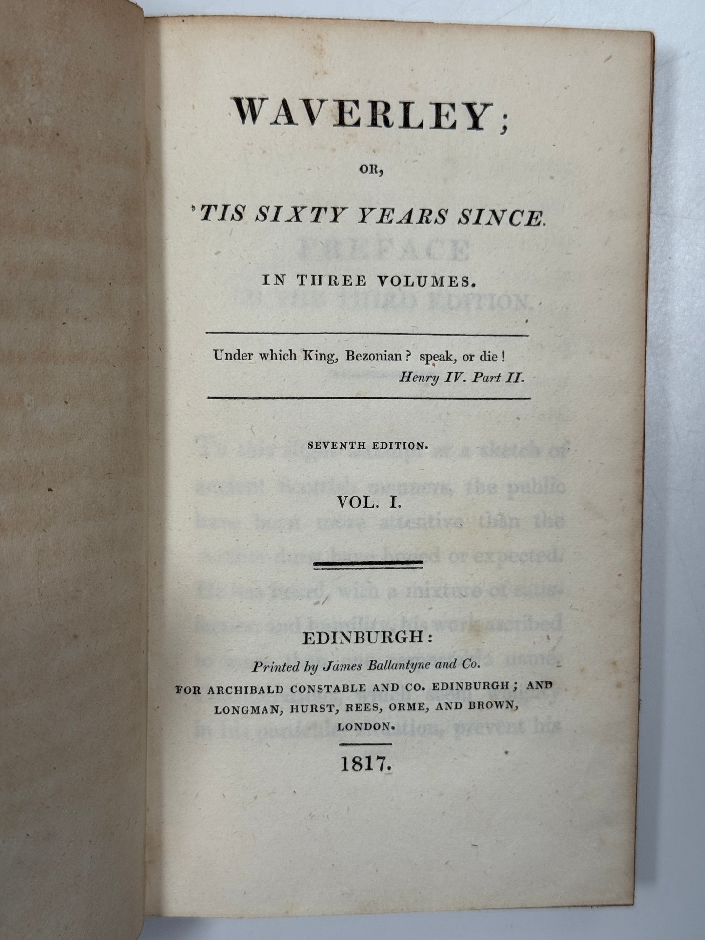 Waverley by Sir Walter Scott 1817