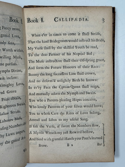 Callipaedia Nicholas Rowe 1712 Fine Cottage Roof Restoration Binding