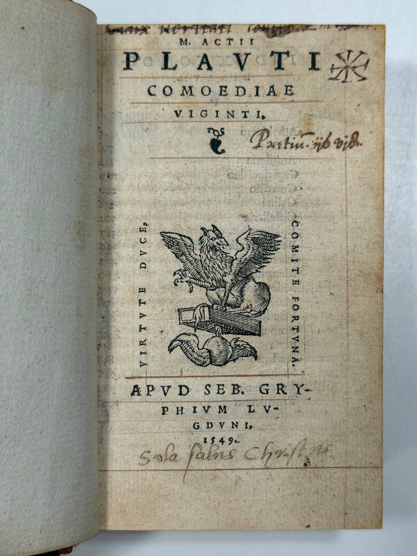 The Twenty Comedies of Maccius Plautus 1549 Post-Incunable