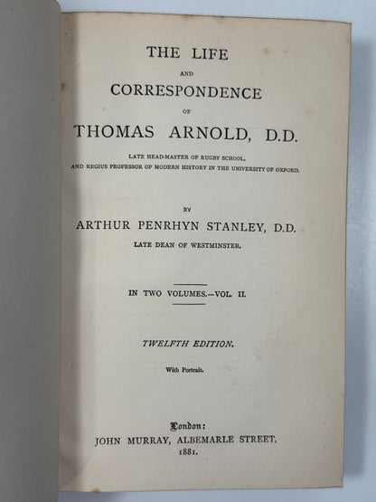 The Life of Thomas Arnold 1881
