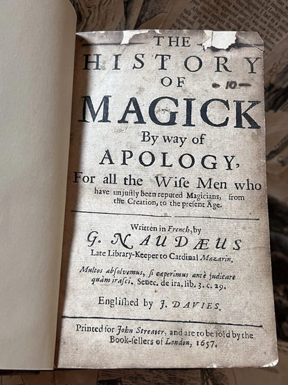 The History of Magic 1657 First Edition