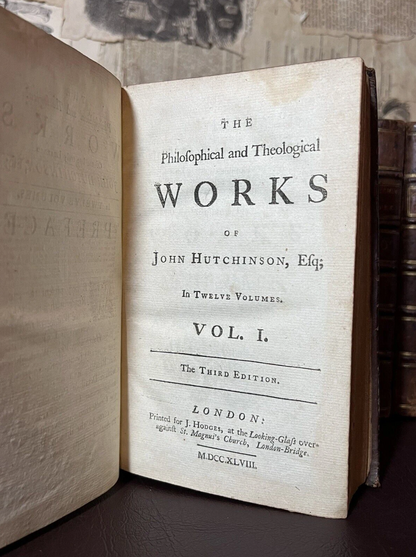 John Hutchinson Works 1748 Newtonian Scientific Work