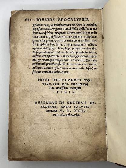 Erasmus' New Testament 1522 Third Edition