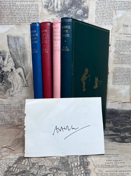 The Winnie the Pooh Books by A. A. Milne 1926-28 w/ Autograph Note