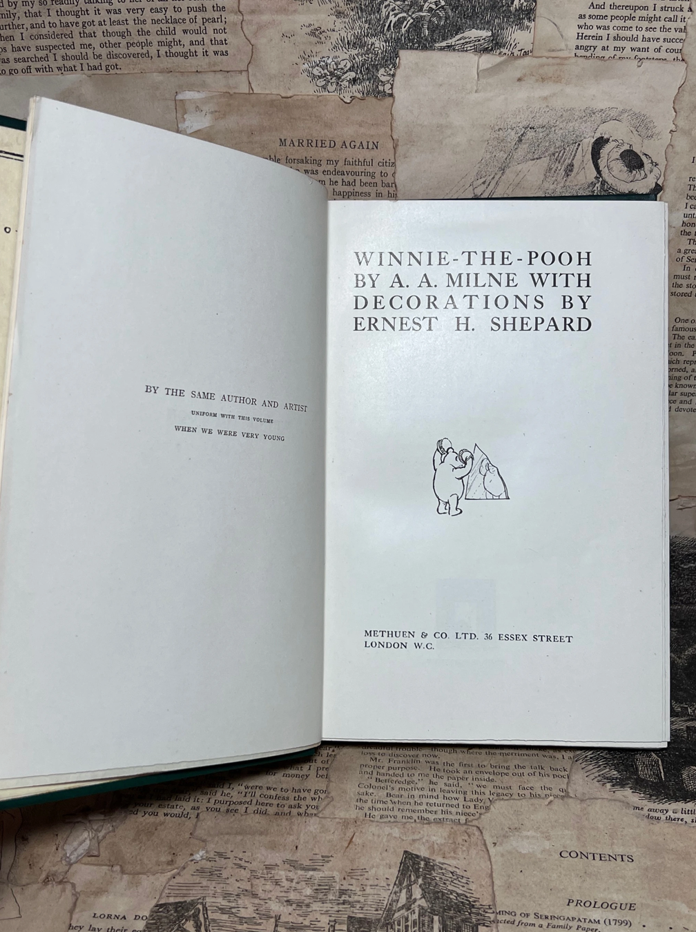 The Winnie the Pooh Books by A. A. Milne 1926-28 w/ Autograph Note