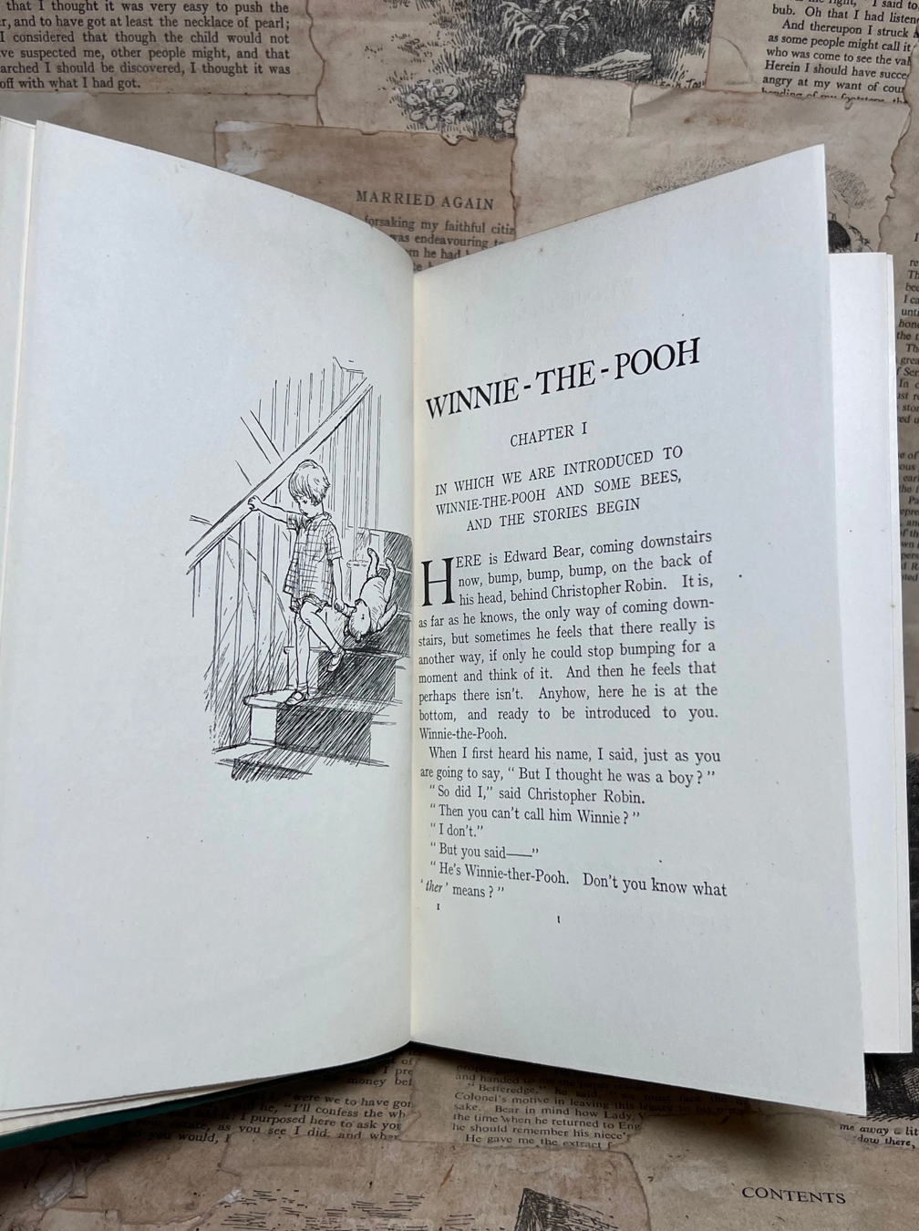 The Winnie the Pooh Books by A. A. Milne 1926-28 w/ Autograph Note