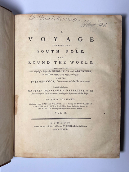 Captain Cook's Voyage to the South Pole 1777 First Edition