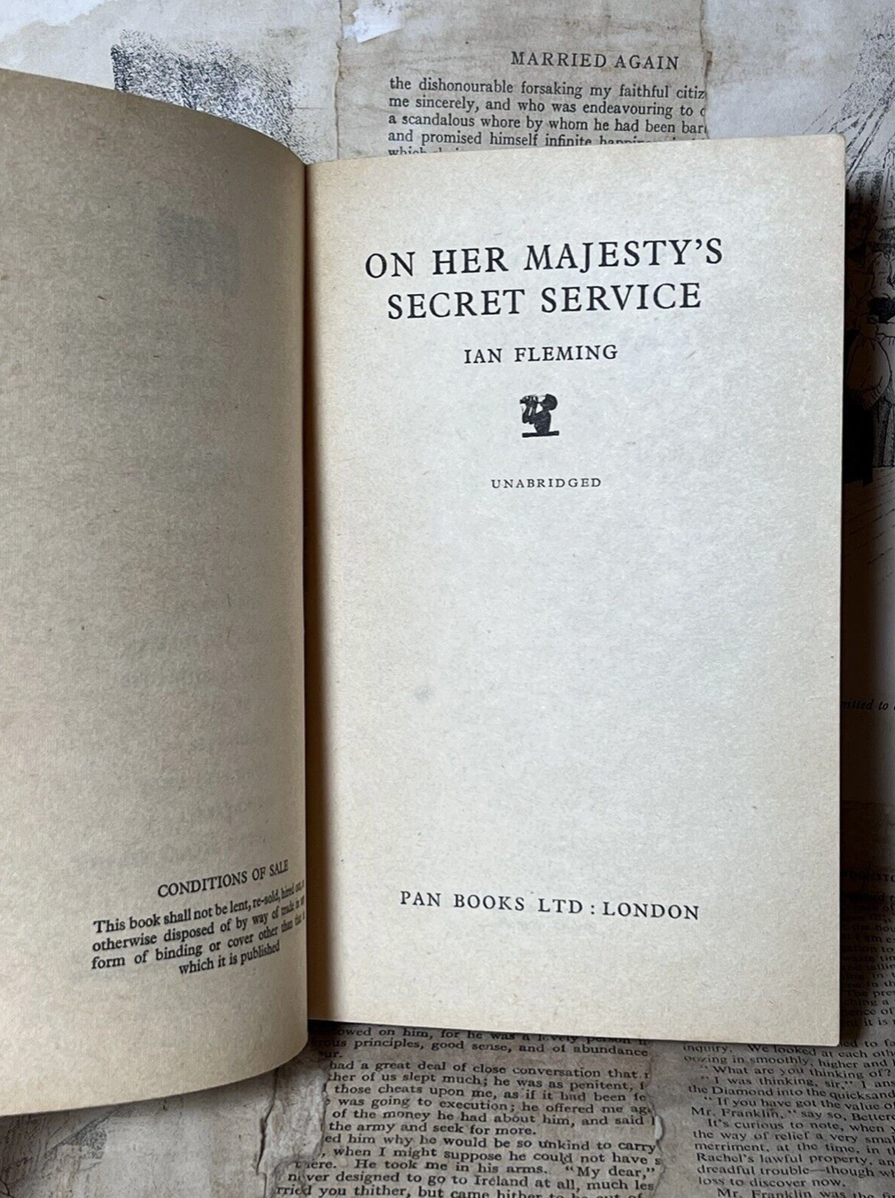 On Her Majesty’s Secret Service 1964 - Pan Books First Edition First Impression