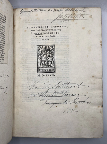 Boccaccio's Decameron Giunta Edition 1527 (but 1729)