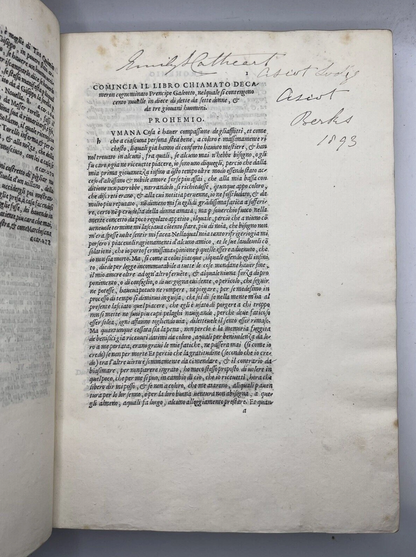 Boccaccio's Decameron Giunta Edition 1527 (but 1729)