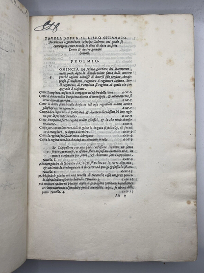 Boccaccio's Decameron Giunta Edition 1527 (but 1729)