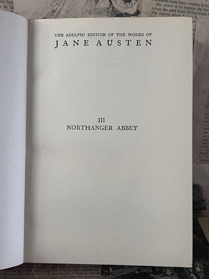 Northanger Abbey by Jane Austen 1923 Adelphi Edition