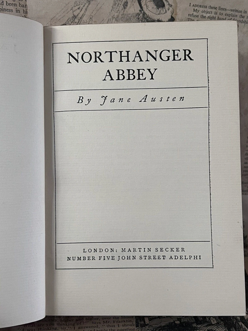 Northanger Abbey by Jane Austen 1923 Adelphi Edition