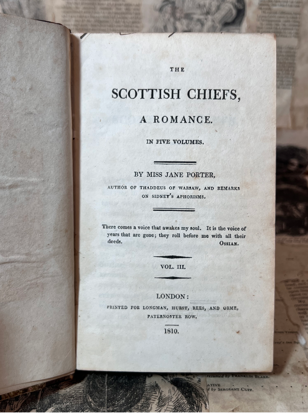 Scottish Chiefs by Jane Porter 1810 First Edition