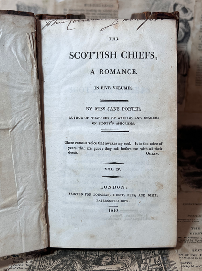 Scottish Chiefs by Jane Porter 1810 First Edition