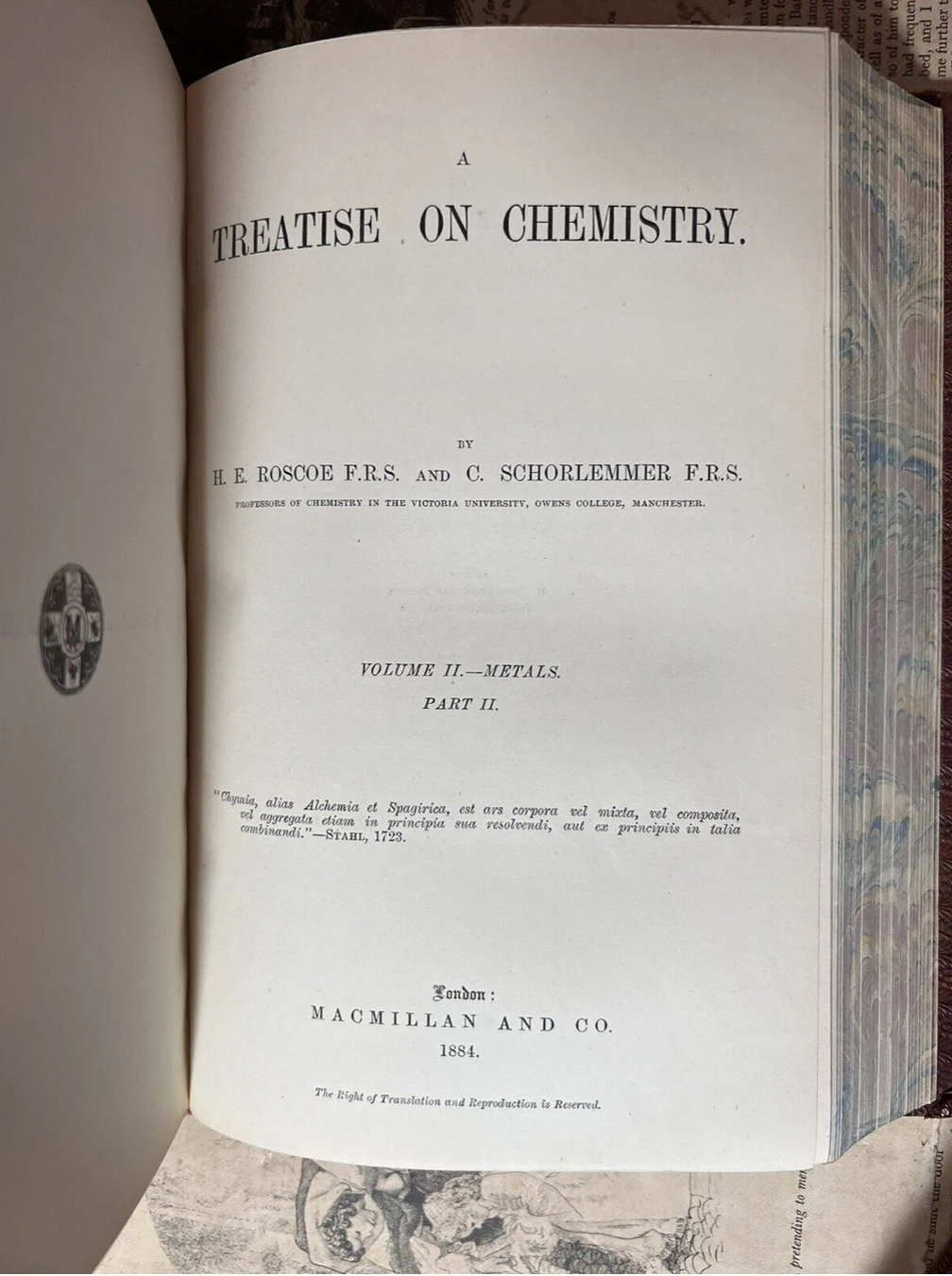 Treatise on Chemistry by H. E. Roscoe & C. Schorlemmer 1883/4