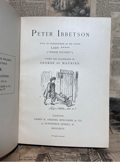 Peter Ibbetson by George Du Maurier 1896 First Edition; Bayntun Binding