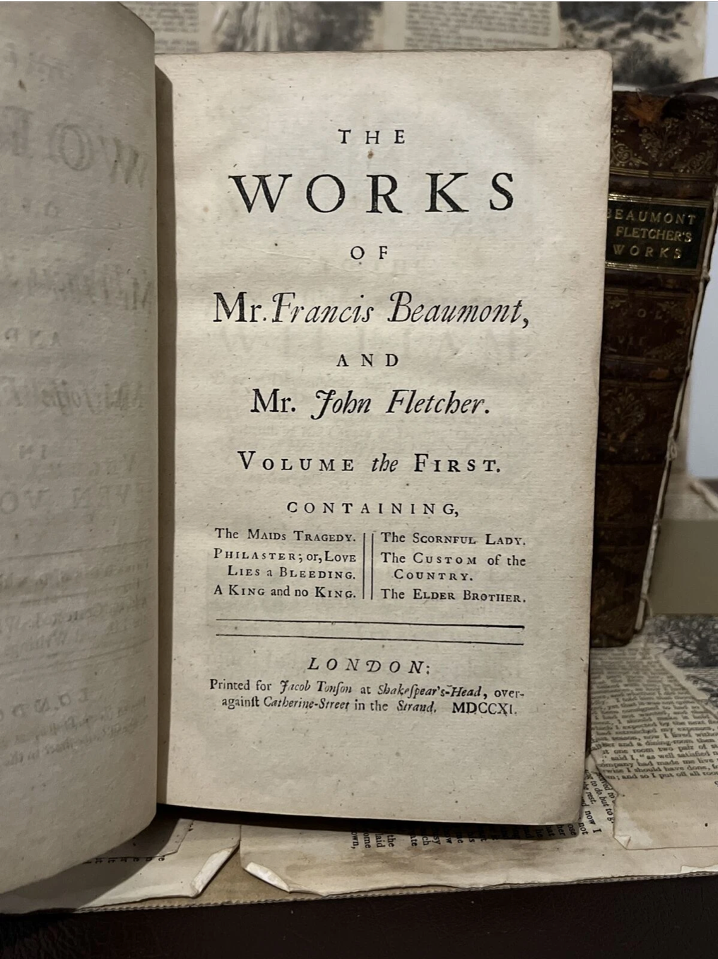 The Works of Francis Beaumont and John Fletcher 1711 First Edition