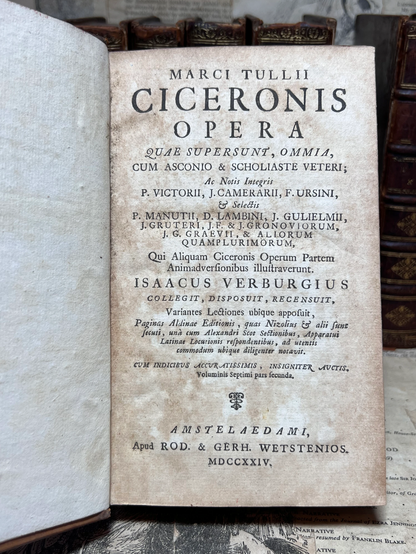 Works of Marcus Tulius Cicero 1724