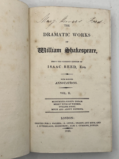 Dramatic Works of William Shakespeare 1820