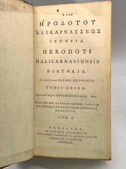 The Histories of Herodotus 1761 Foulis Press