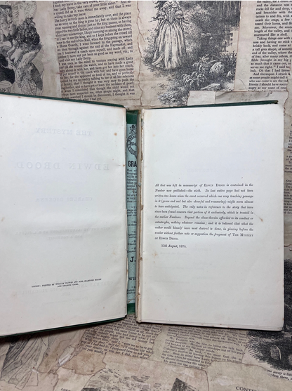 Mystery of Edwin Drood by Charles Dickens 1870 First Edition First Impression in the Original Cloth