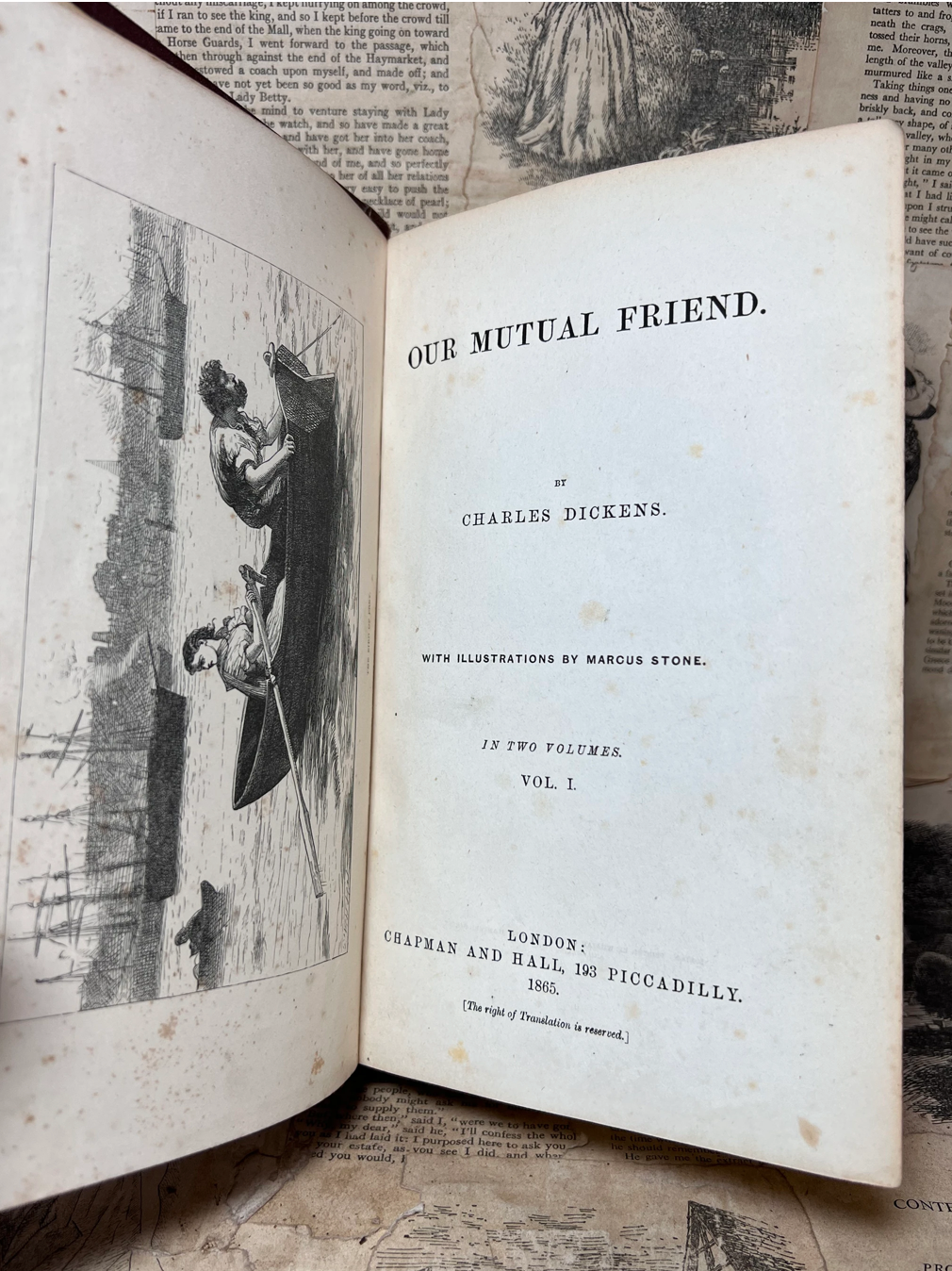 Our Mutual Friend by Charles Dickens 1865 Original Cloth First Edition First Impression