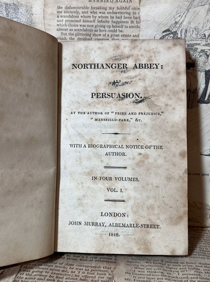 Northanger Abbey & Persuasion by Jane Austen 1818 First Edition