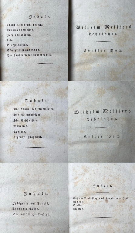 The Works of Johann von Goethe 1806-10 Includes the First Edition of Faust