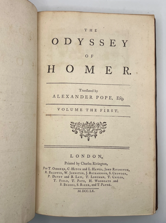 The Works of Homer 1760; Finely Bound Alexander Pope Translation