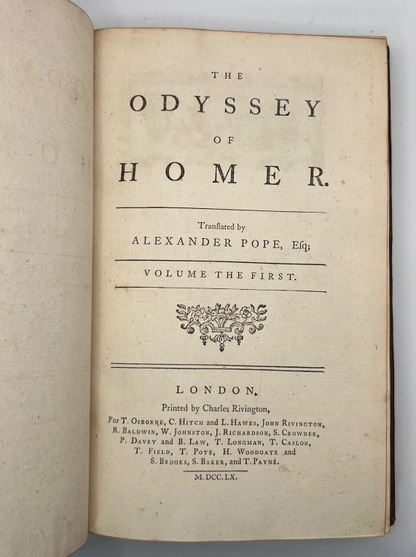 The Works of Homer 1760; Finely Bound Alexander Pope Translation