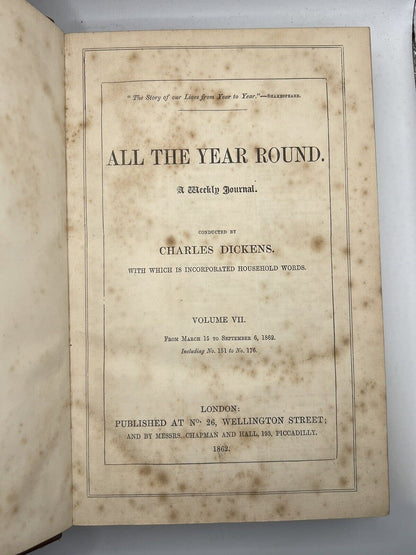 All the Year Round by Charles Dickens 1860-1875 First Editions & Later